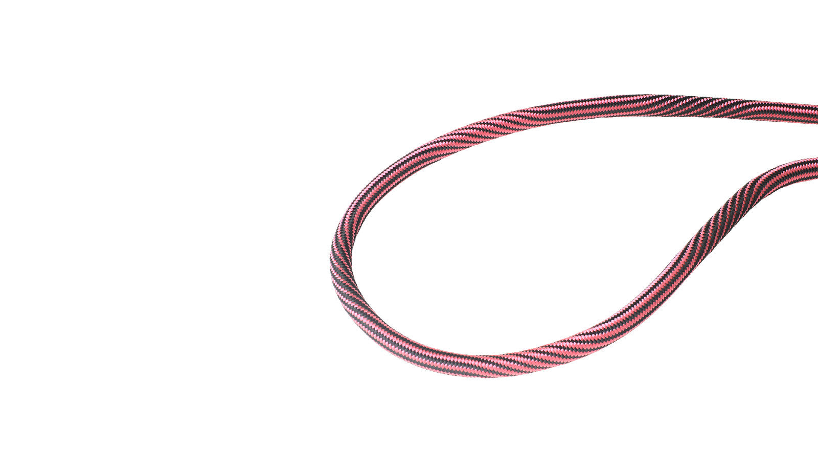 Black - Light Grey Serpentine Polyester Non Reflective Dog Rope