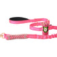 Pink Nylon Adjustable Bungee Dog Leash