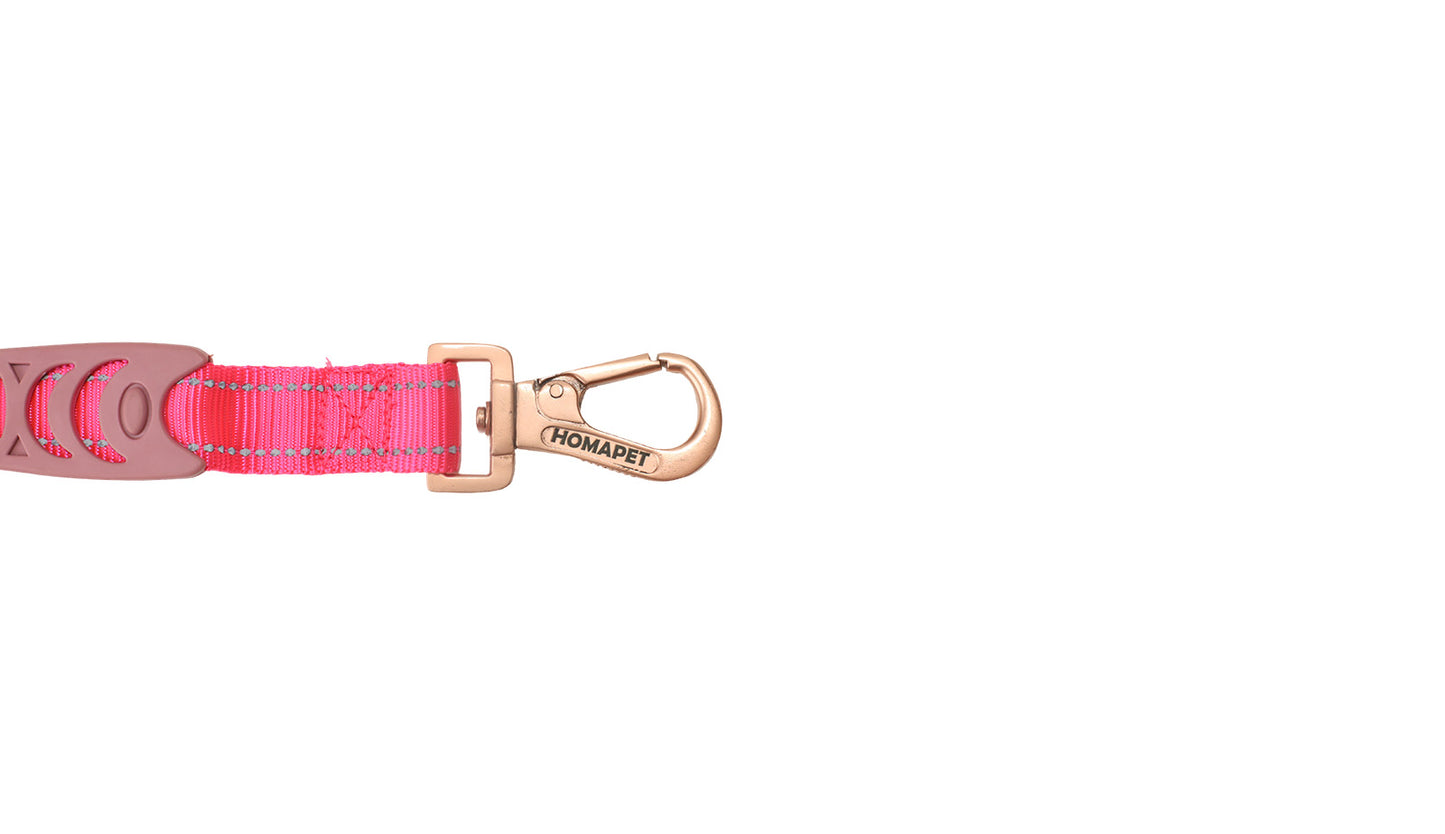 Pink Nylon Adjustable Bungee Dog Leash