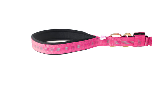 Pink Nylon Full Bungee Dog Leash