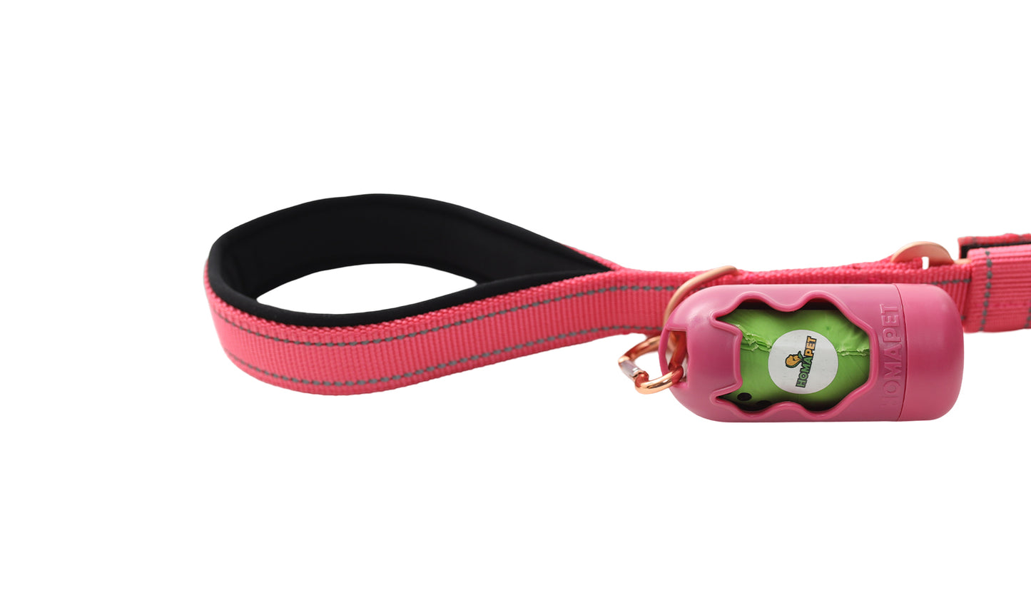 Pink Polyester Full Bungee Dog Leash