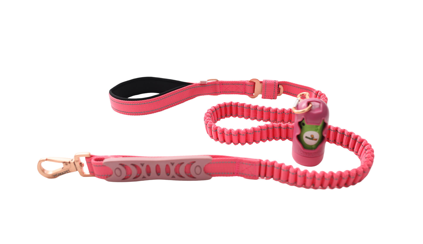 Pink Polyester Full Bungee Dog Leash