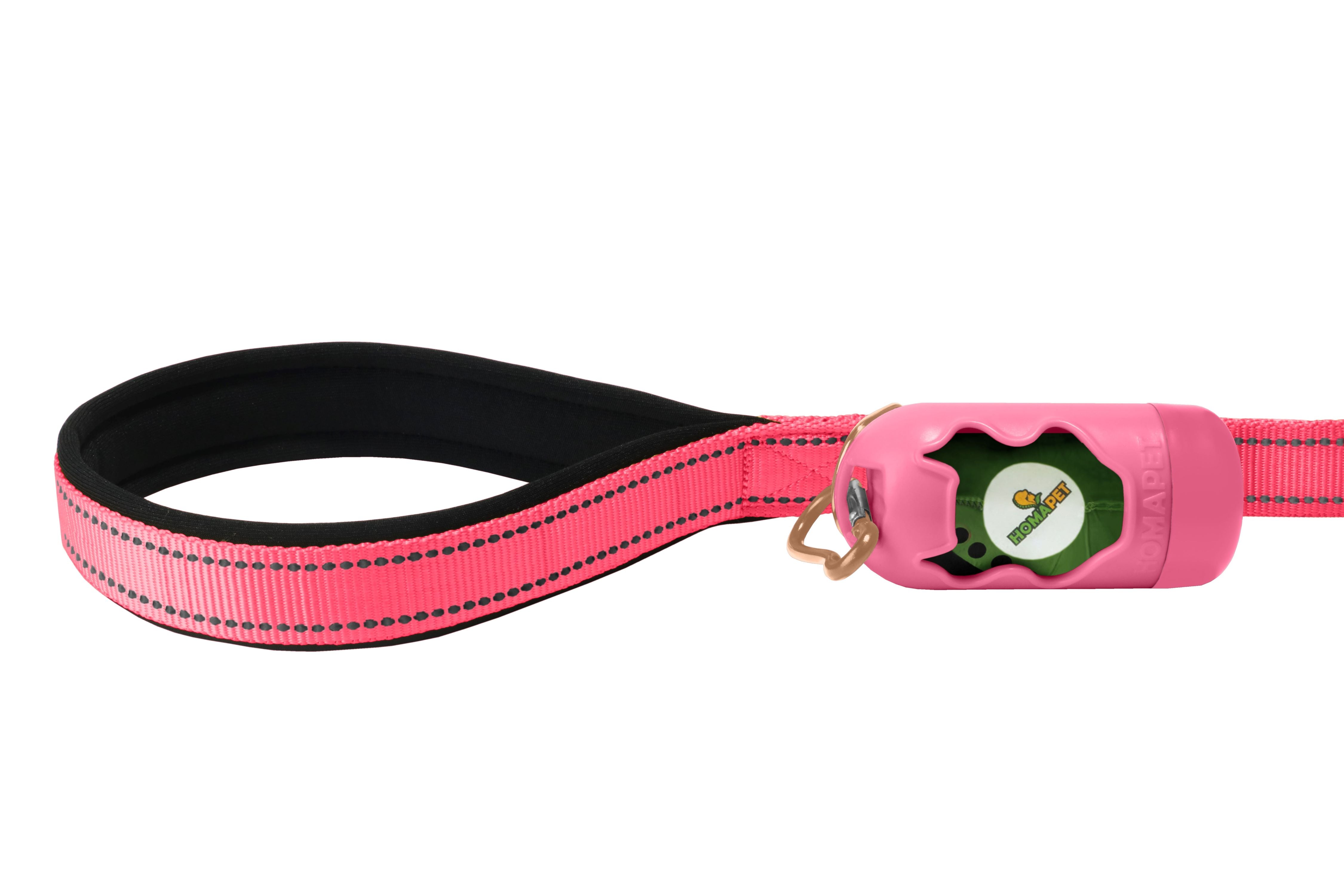 Pink Nylon Adjustable Bungee Dog Leash