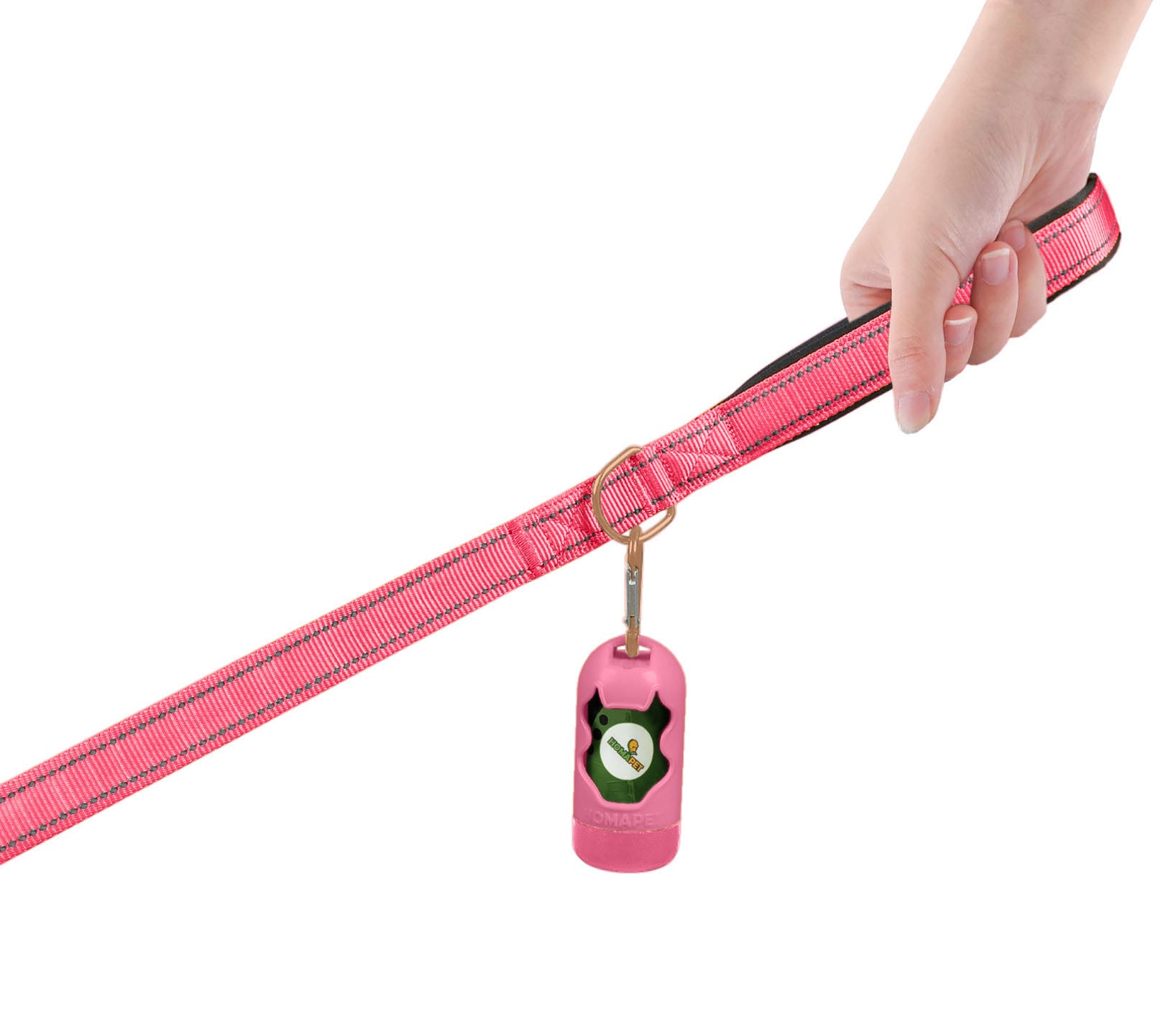Pink Nylon Adjustable Bungee Dog Leash