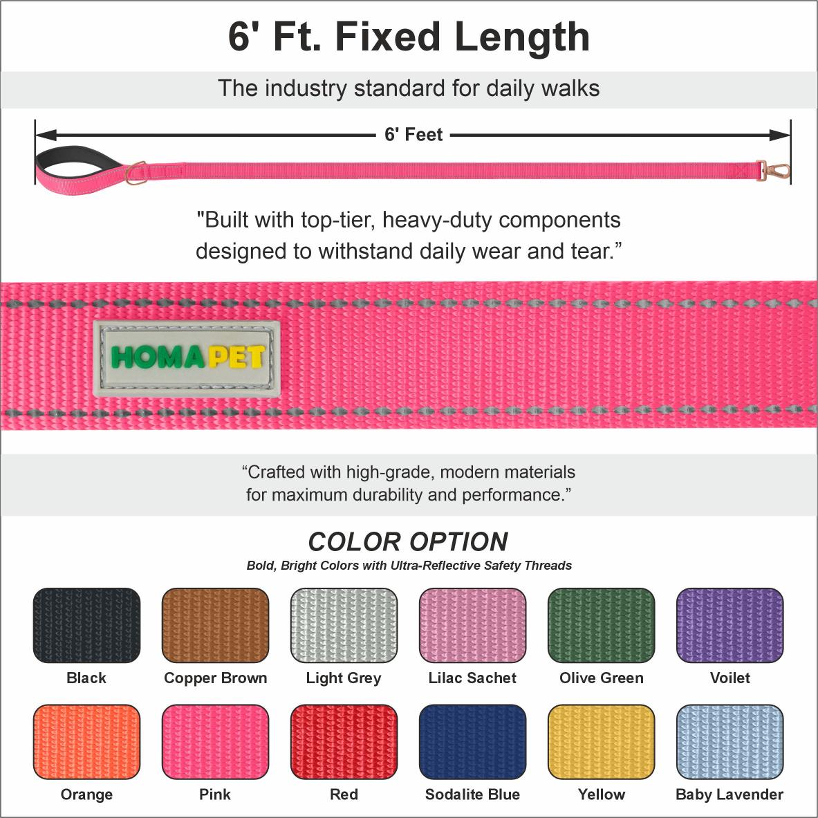 Pink Nylon Dog Leash