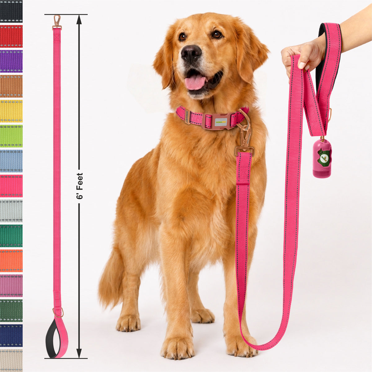 Pink Nylon Dog Leash
