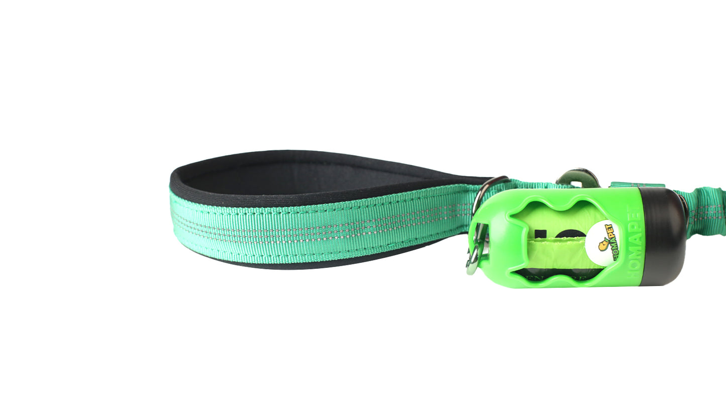 Poly Green Nylon Full Bungee Dog Leash