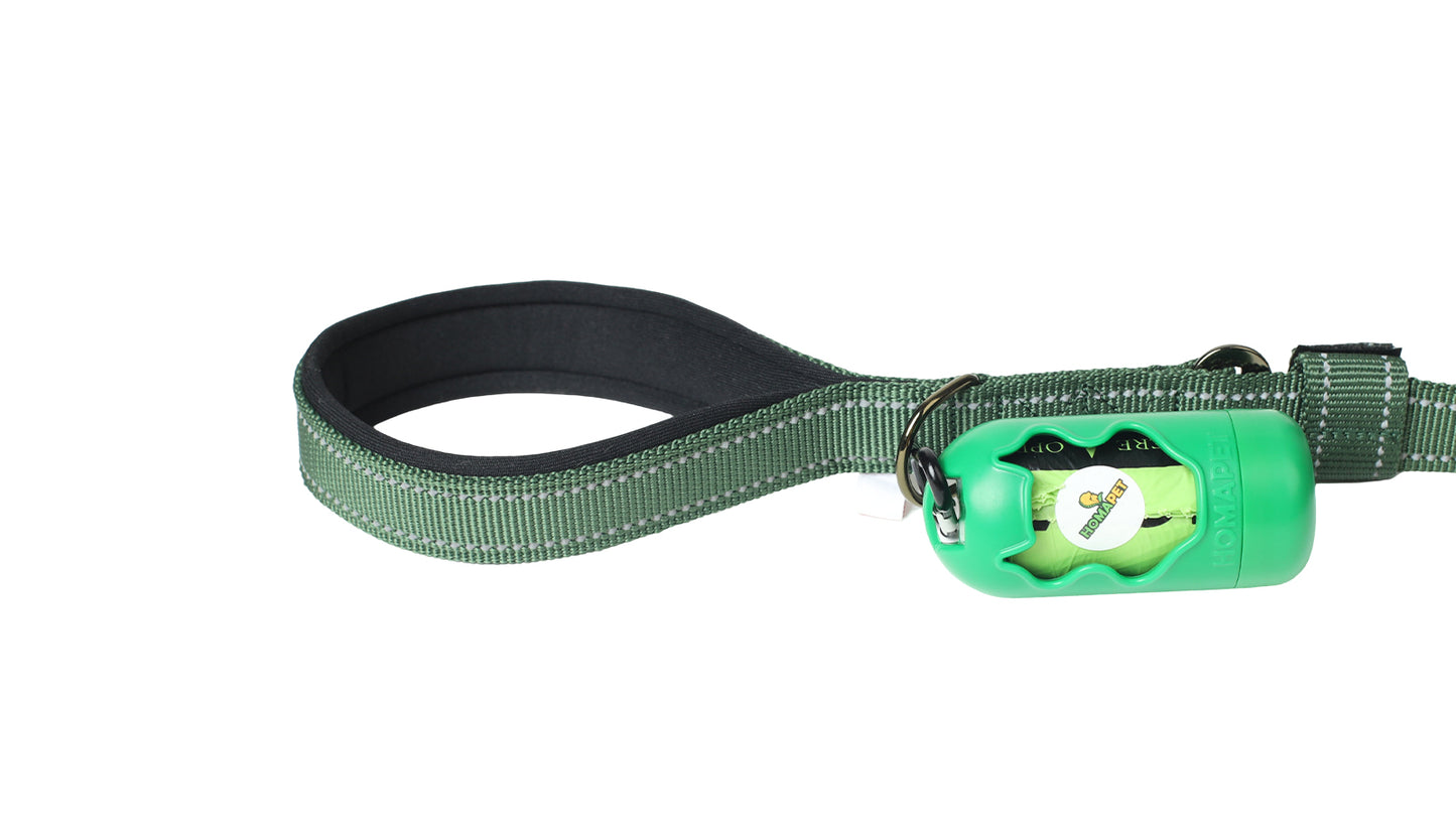 Poly Green Polyester Full Bungee Dog Leash