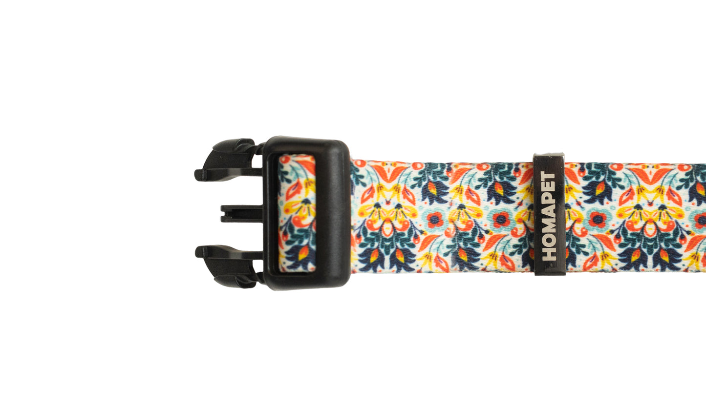 Floral Printed Polyester Dog Collar