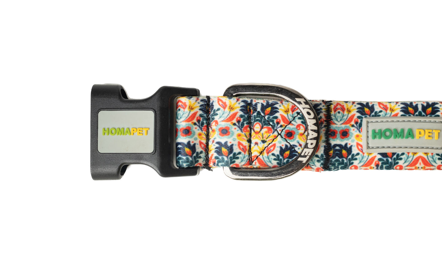 Floral Printed Polyester Dog Collar