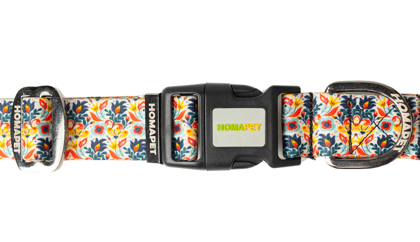 Floral Printed Polyester Dog Collar