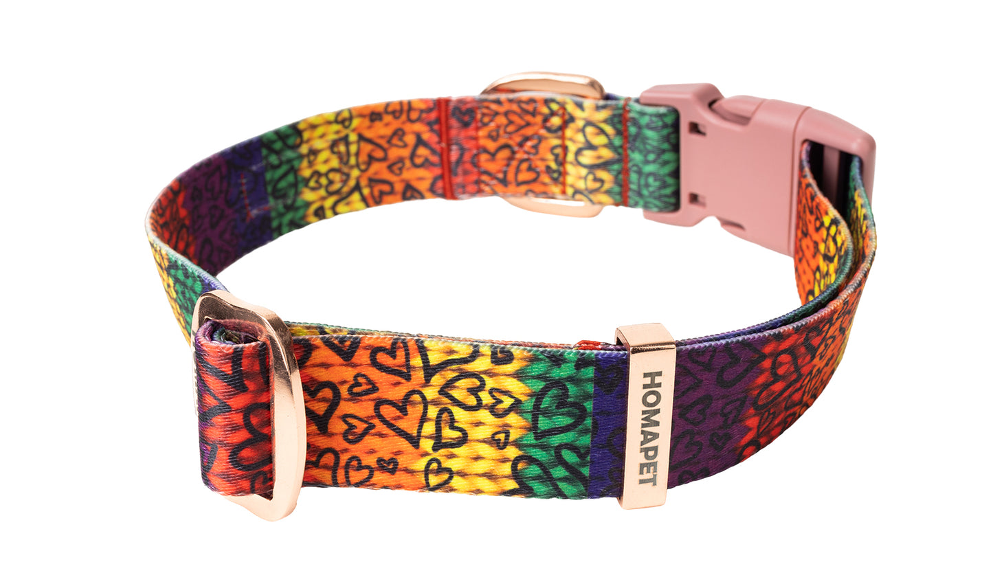 Love Printed Polyester Dog Collar