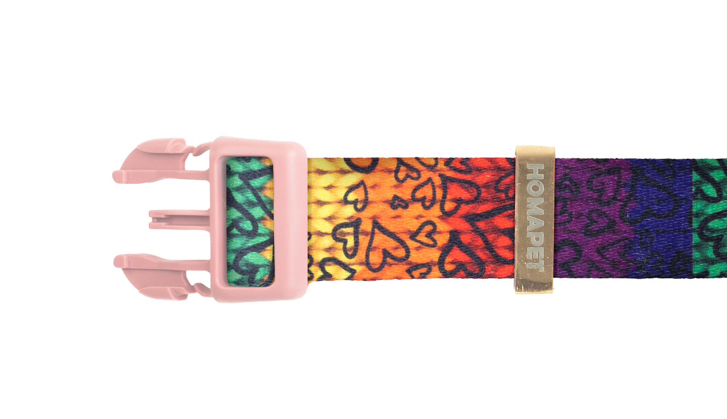 Love Printed Polyester Dog Collar