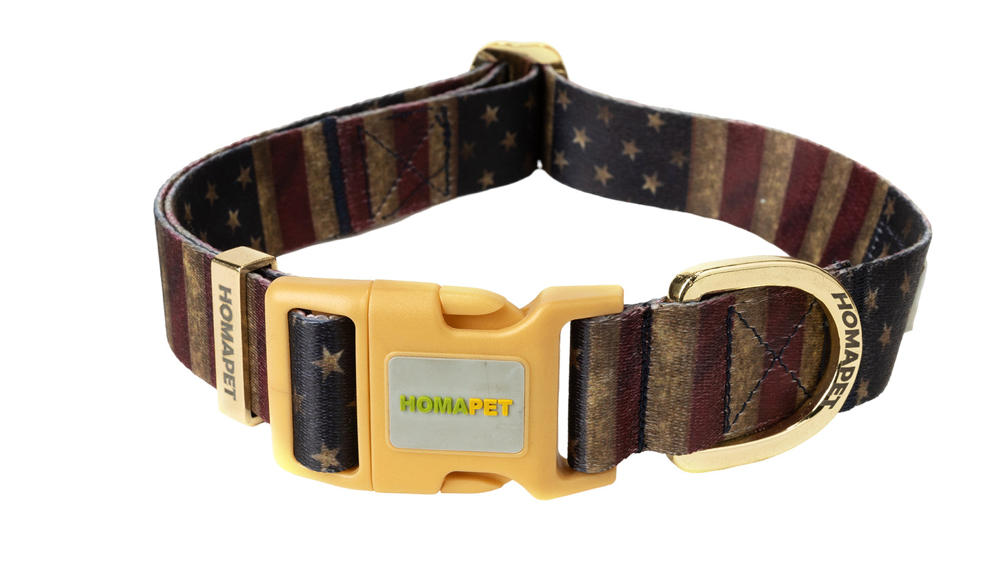 US Flags Printed Polyester Dog Collar