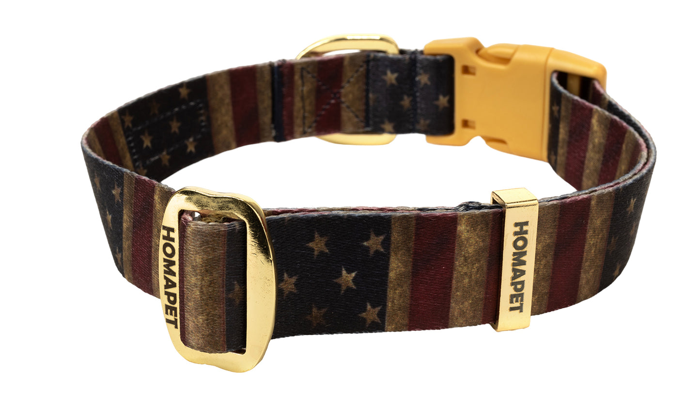 US Flags Printed Polyester Dog Collar