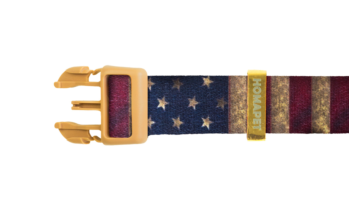 US Flags Printed Polyester Dog Collar