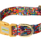 World Flags Printed Polyester Dog Collar