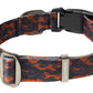 Orange Black Camo Printed Polyester Dog Collar