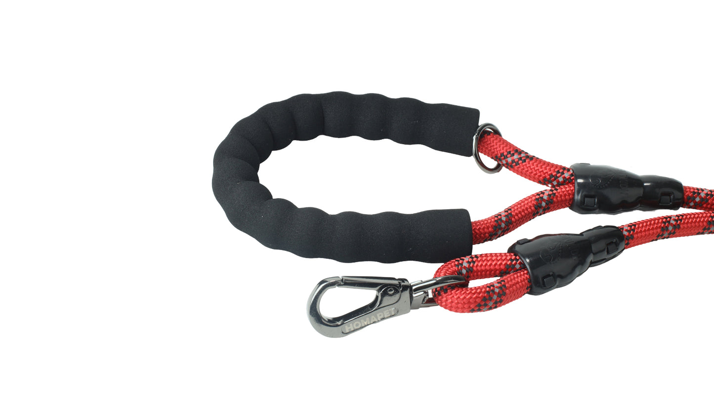 Red - Black Braided Polyester Reflective Dog Rope