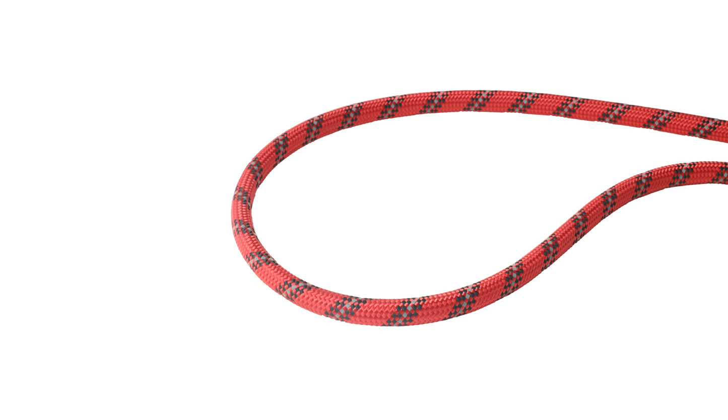 Red - Black Braided Polyester Reflective Dog Rope