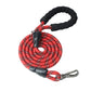 Red - Black Braided Polyester Reflective Dog Rope