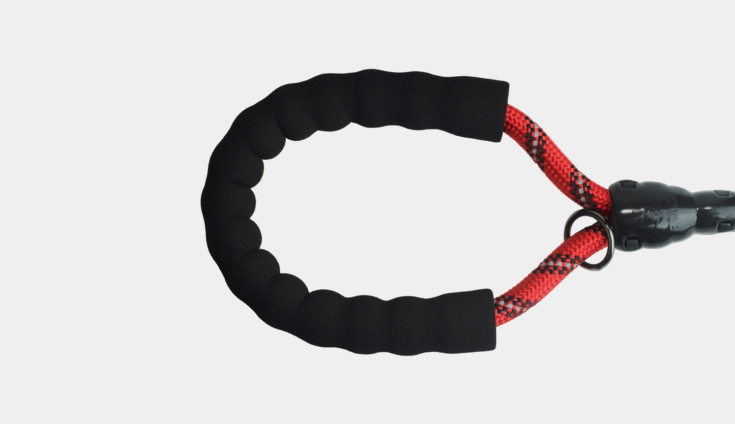 Red - Black Braided Polyester Reflective Dog Rope