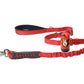 Red Nylon Adjustable Bungee Dog Leash