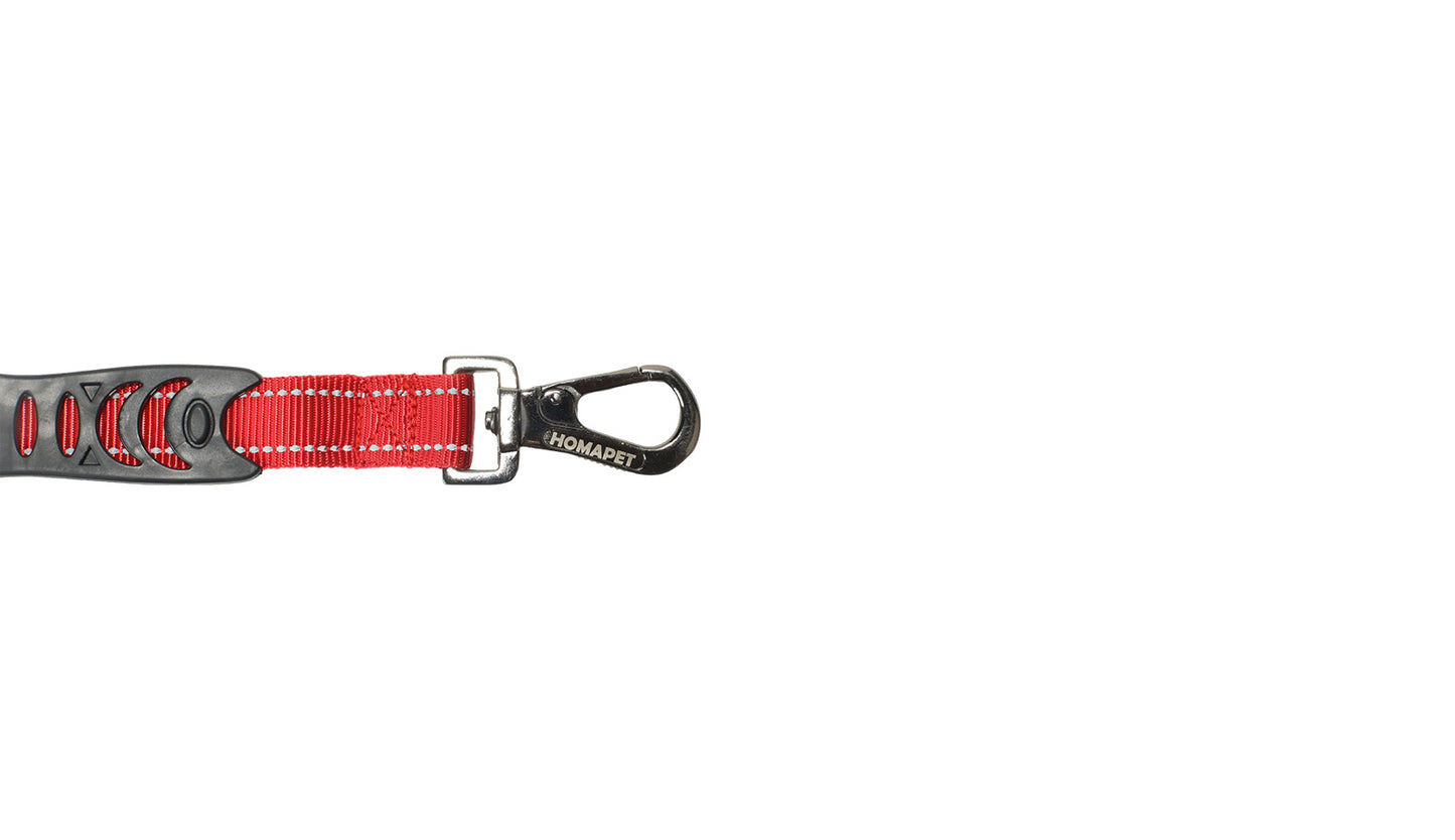 Red Nylon Adjustable Bungee Dog Leash