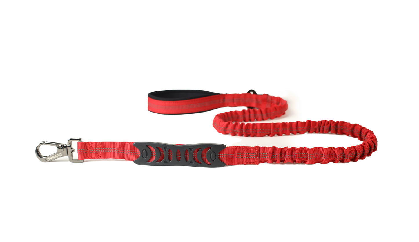 Red Nylon Full Bungee Dog Leash