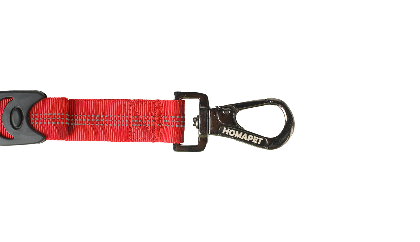 Red Nylon Full Bungee Dog Leash