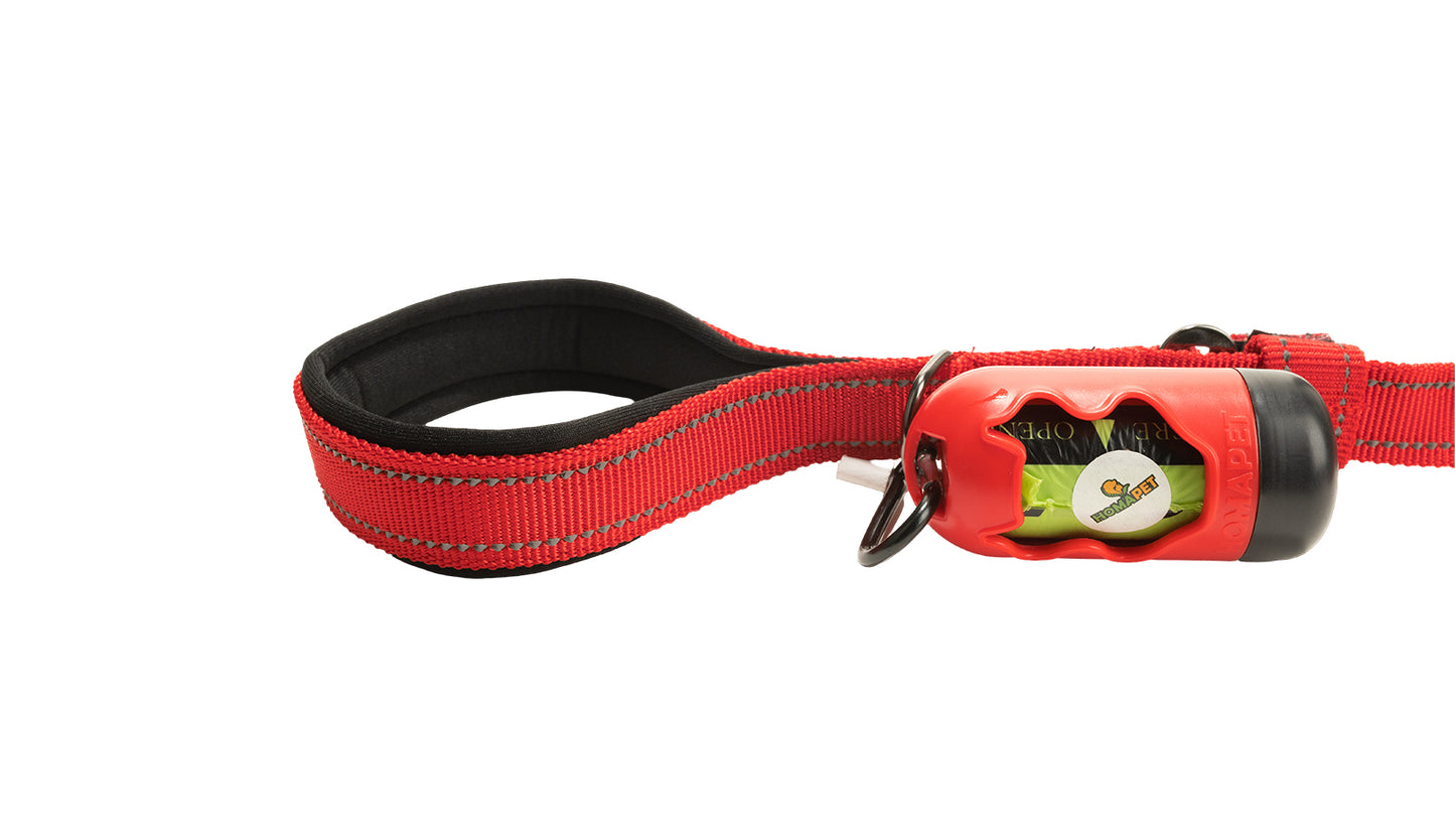 Red Polyester Full Bungee Dog Leash