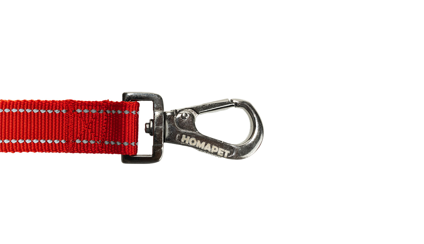 Red Polyester Full Bungee Dog Leash