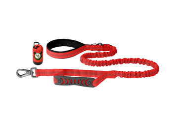 Red Nylon Full Bungee Dog Leash