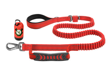 Red Polyester Full Bungee Dog Leash