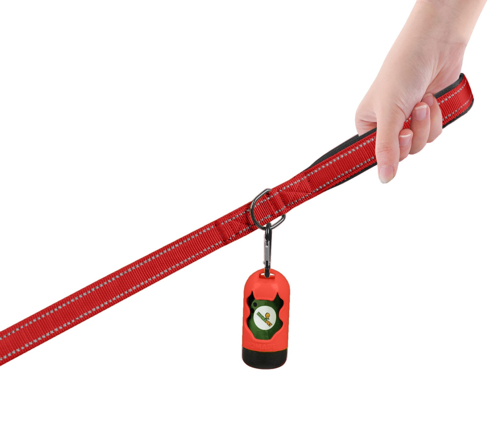 Red Nylon Adjustable Bungee Dog Leash