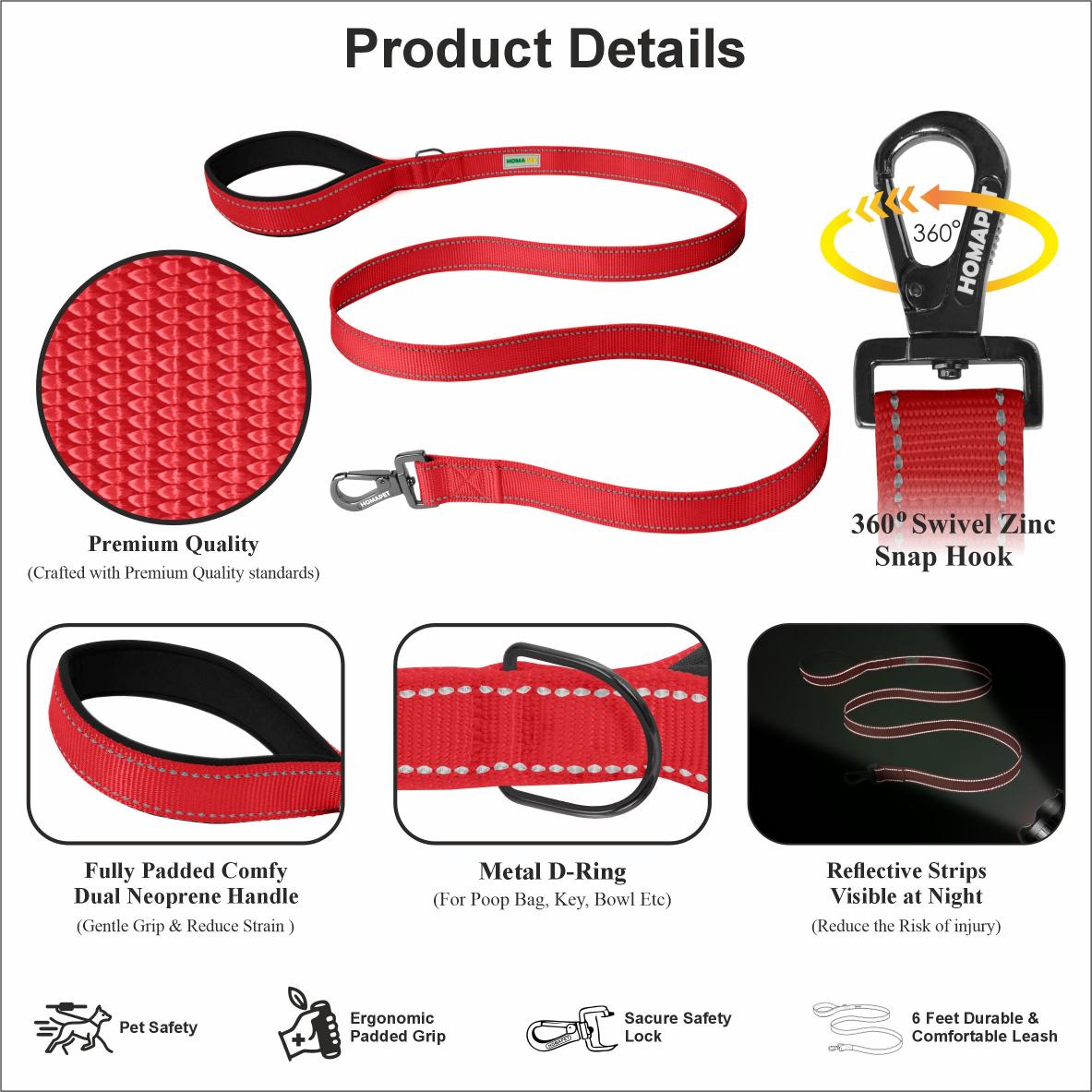Red Nylon Dog Leash