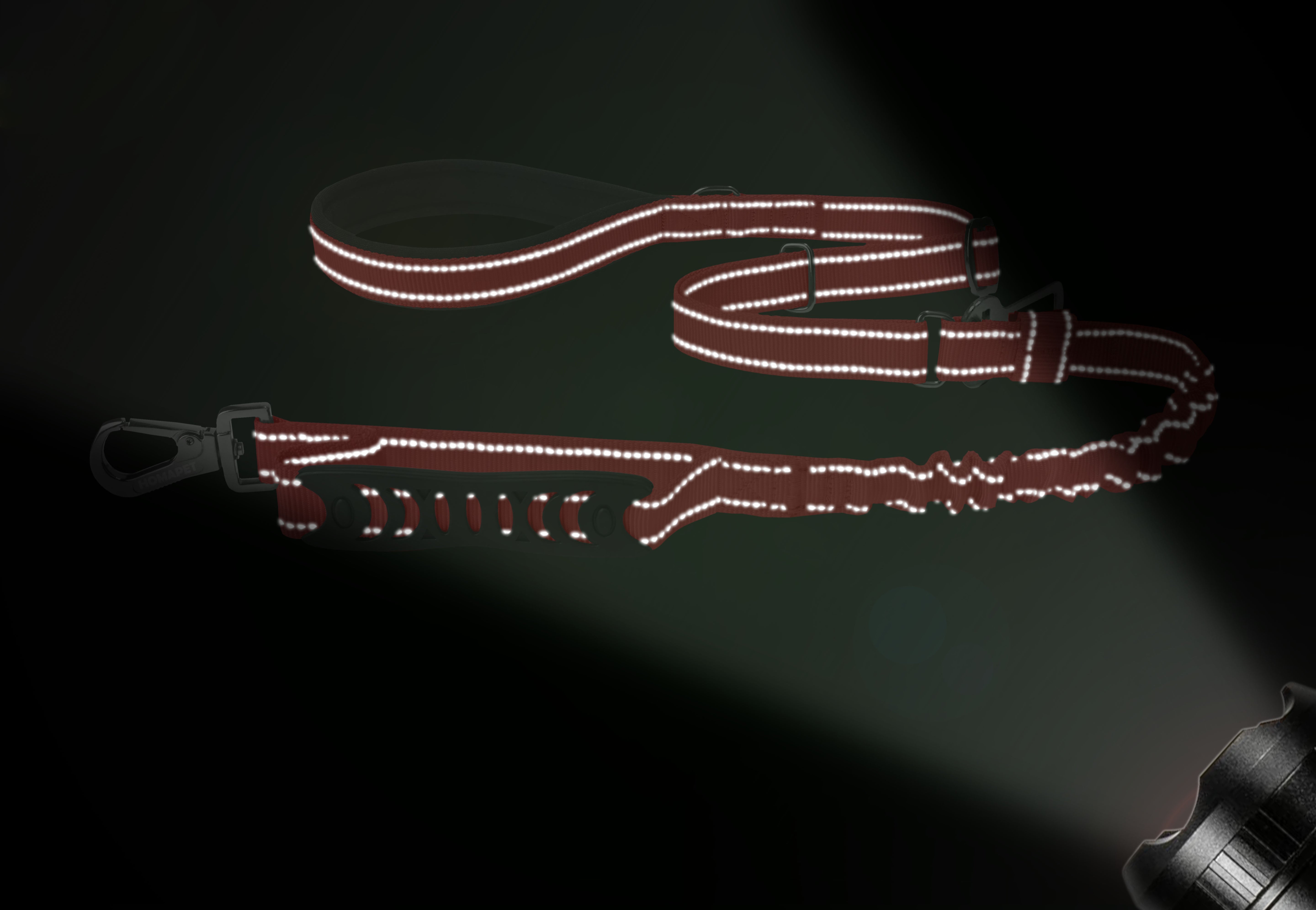 Red Nylon Adjustable Bungee Dog Leash