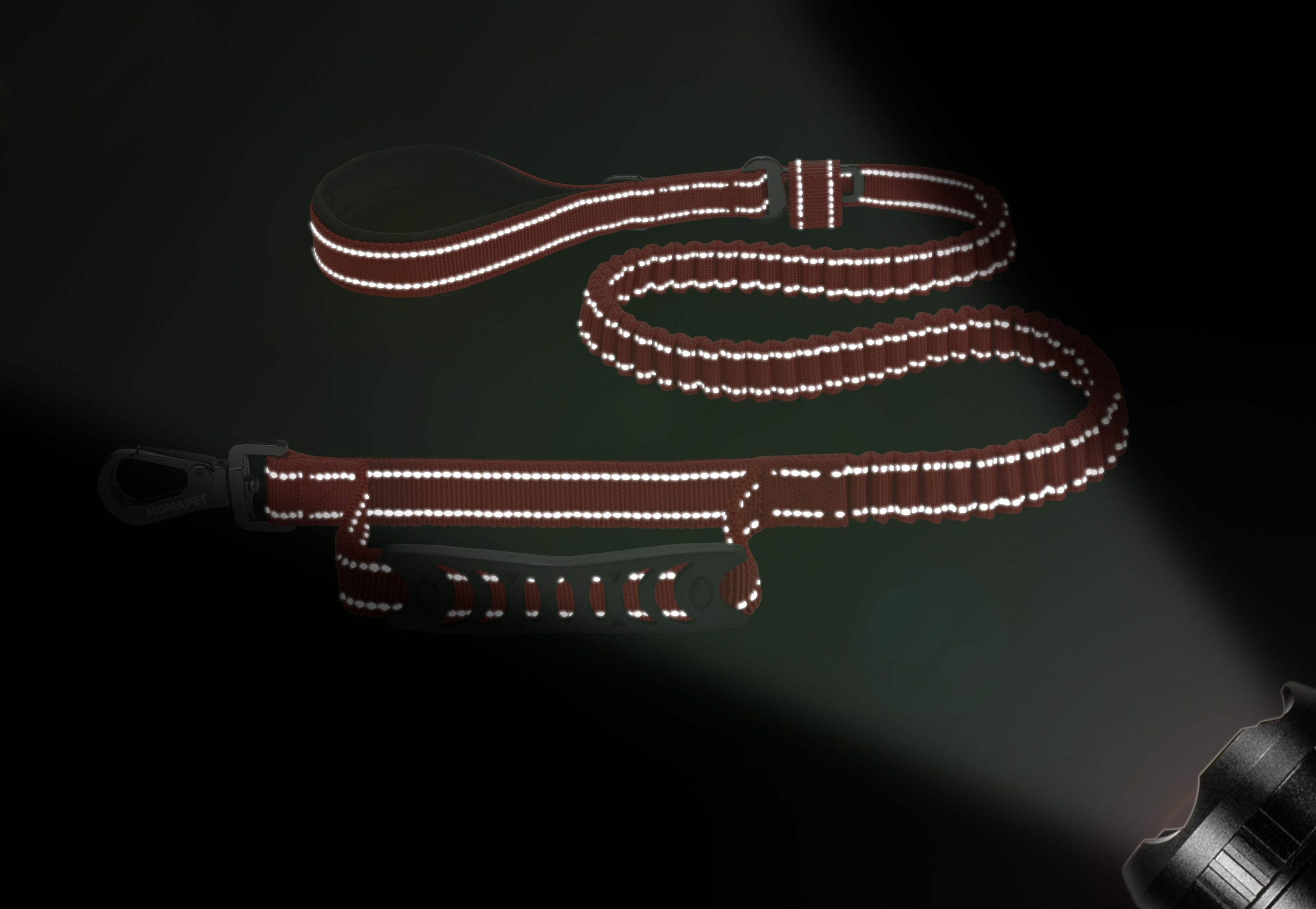 Red Polyester Full Bungee Dog Leash