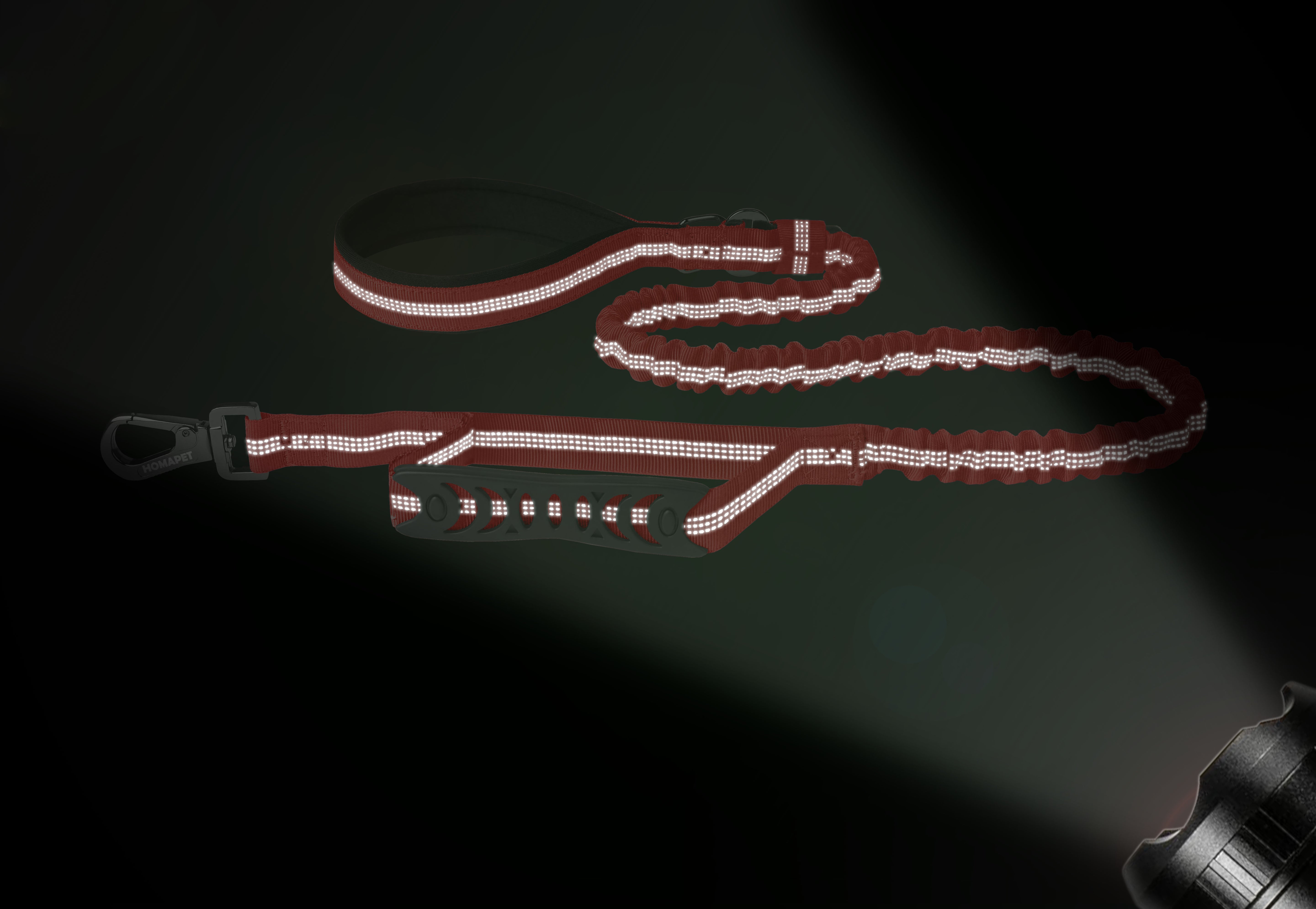 Red Nylon Full Bungee Dog Leash
