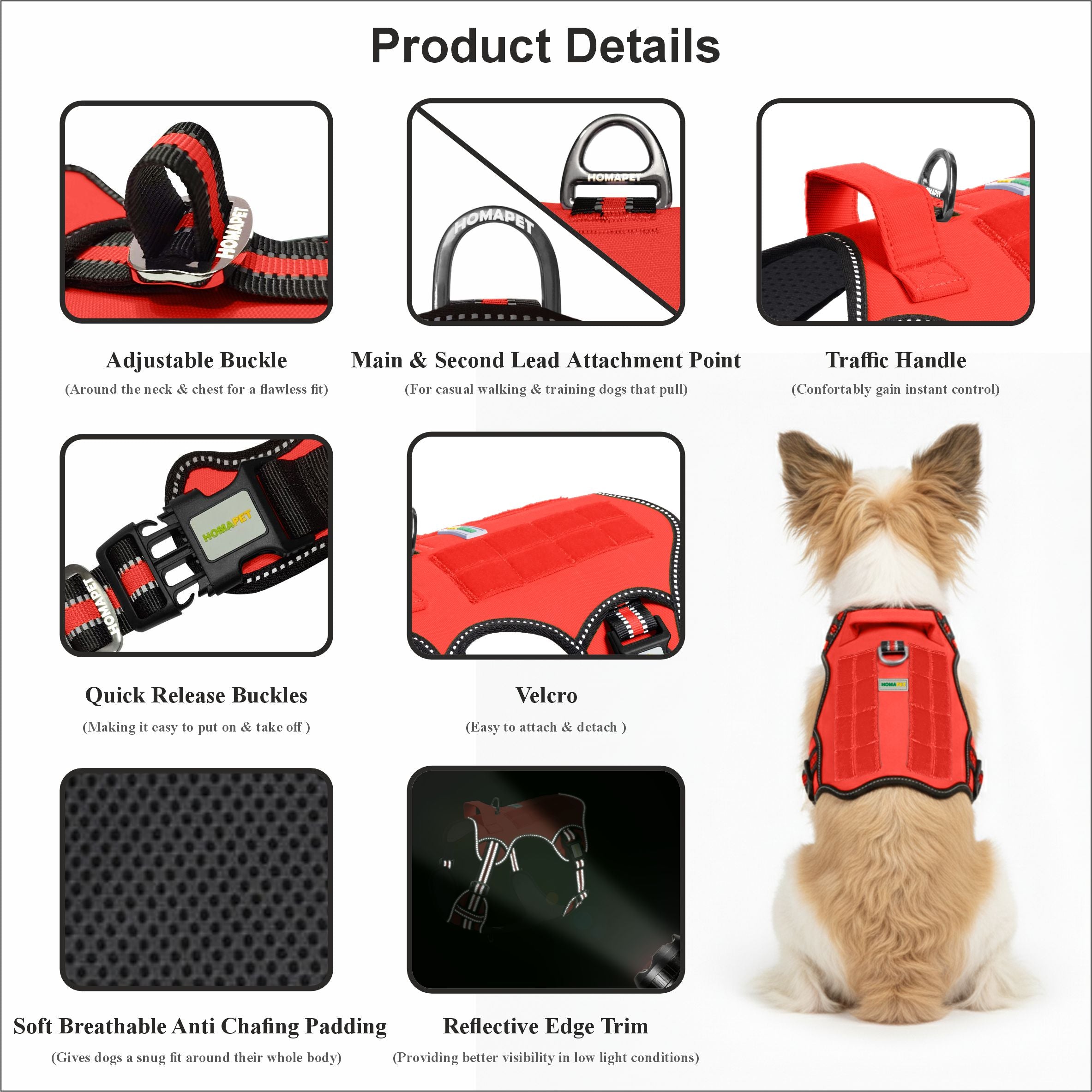Red Tactical Dog Harness