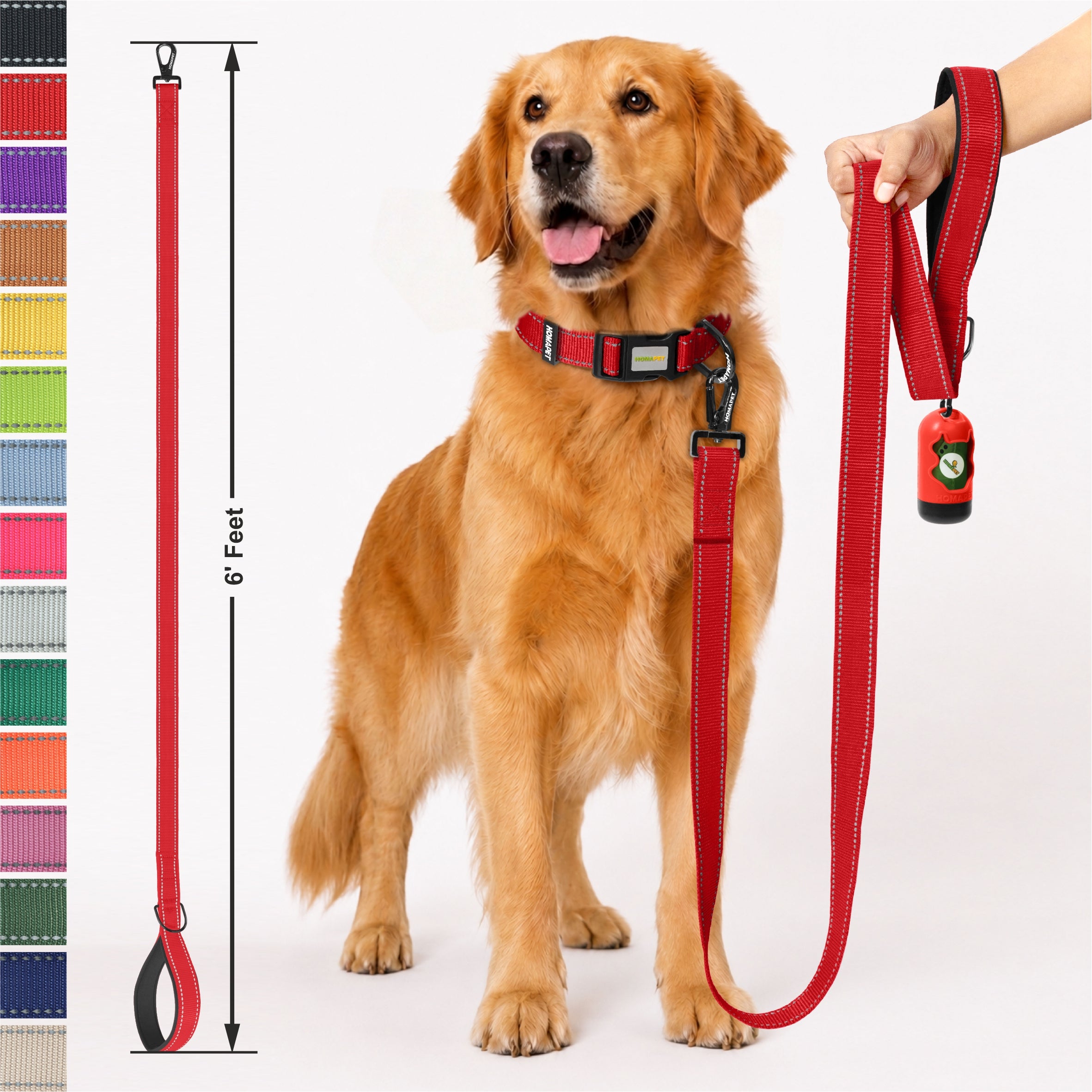 Red Nylon Dog Leash