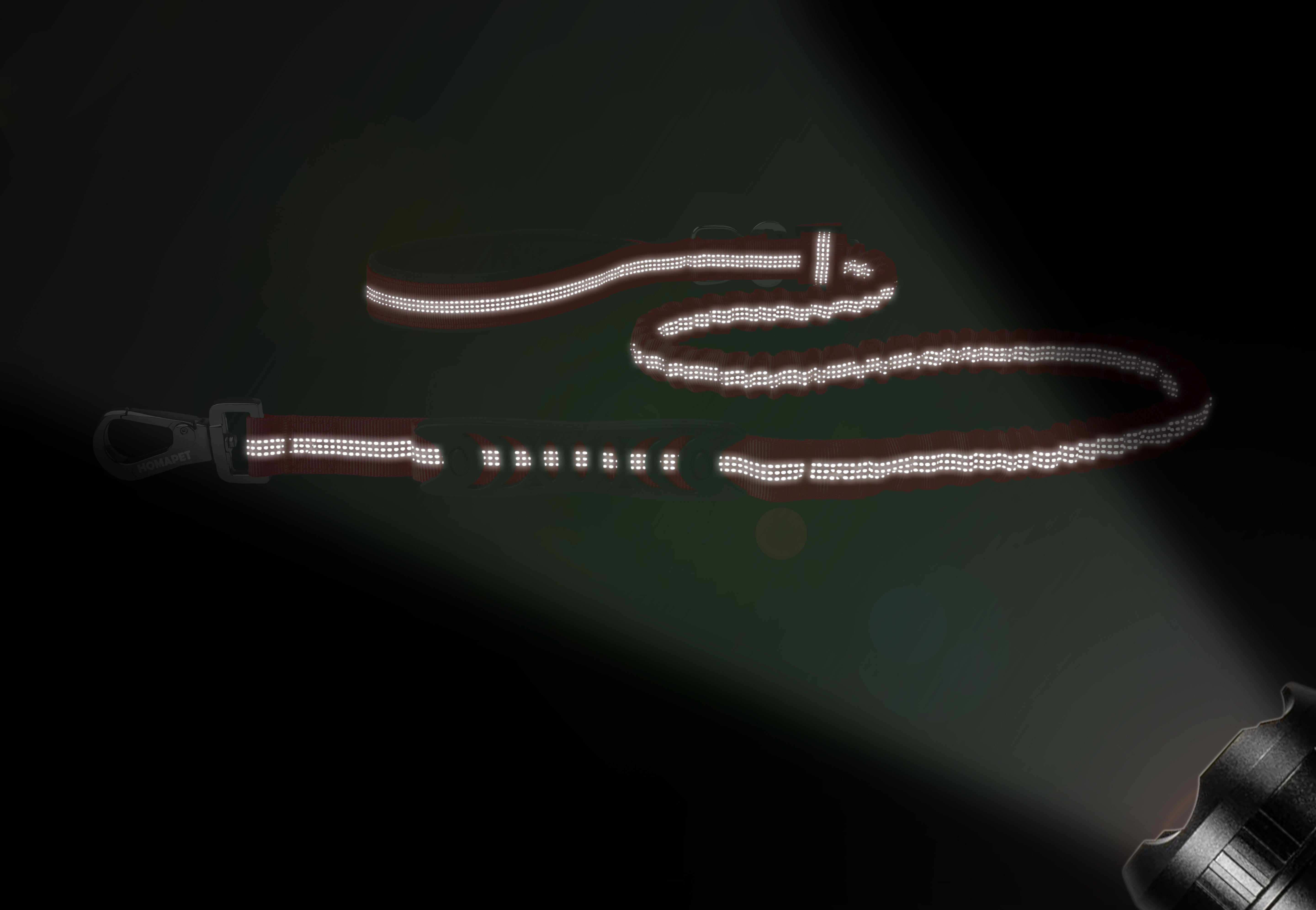 Red Nylon Full Bungee Dog Leash