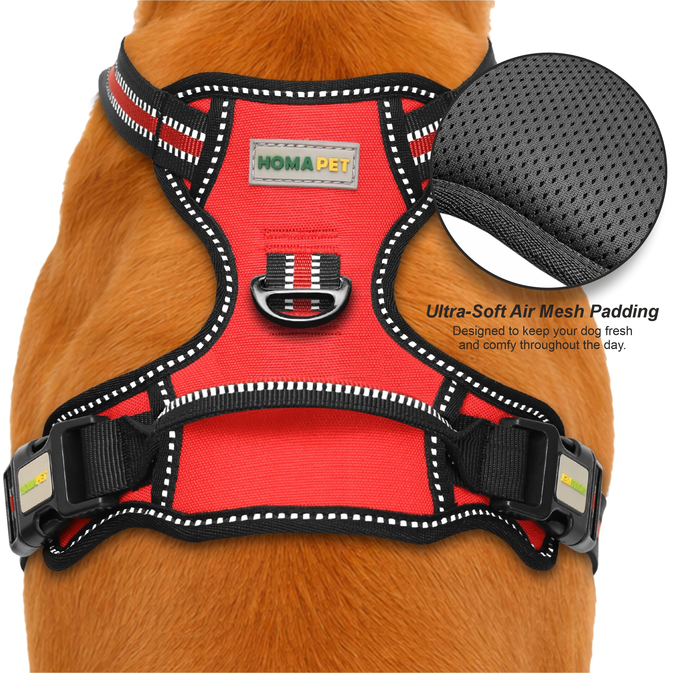 Red No Pull Dog Harness