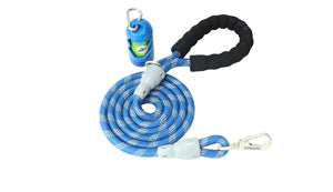 Royal Blue - Grey Braided Polyester Reflective Dog Rope