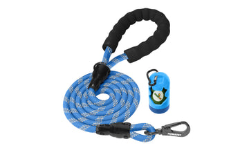 Royal Blue - Grey Braided Polyester Reflective Dog Rope