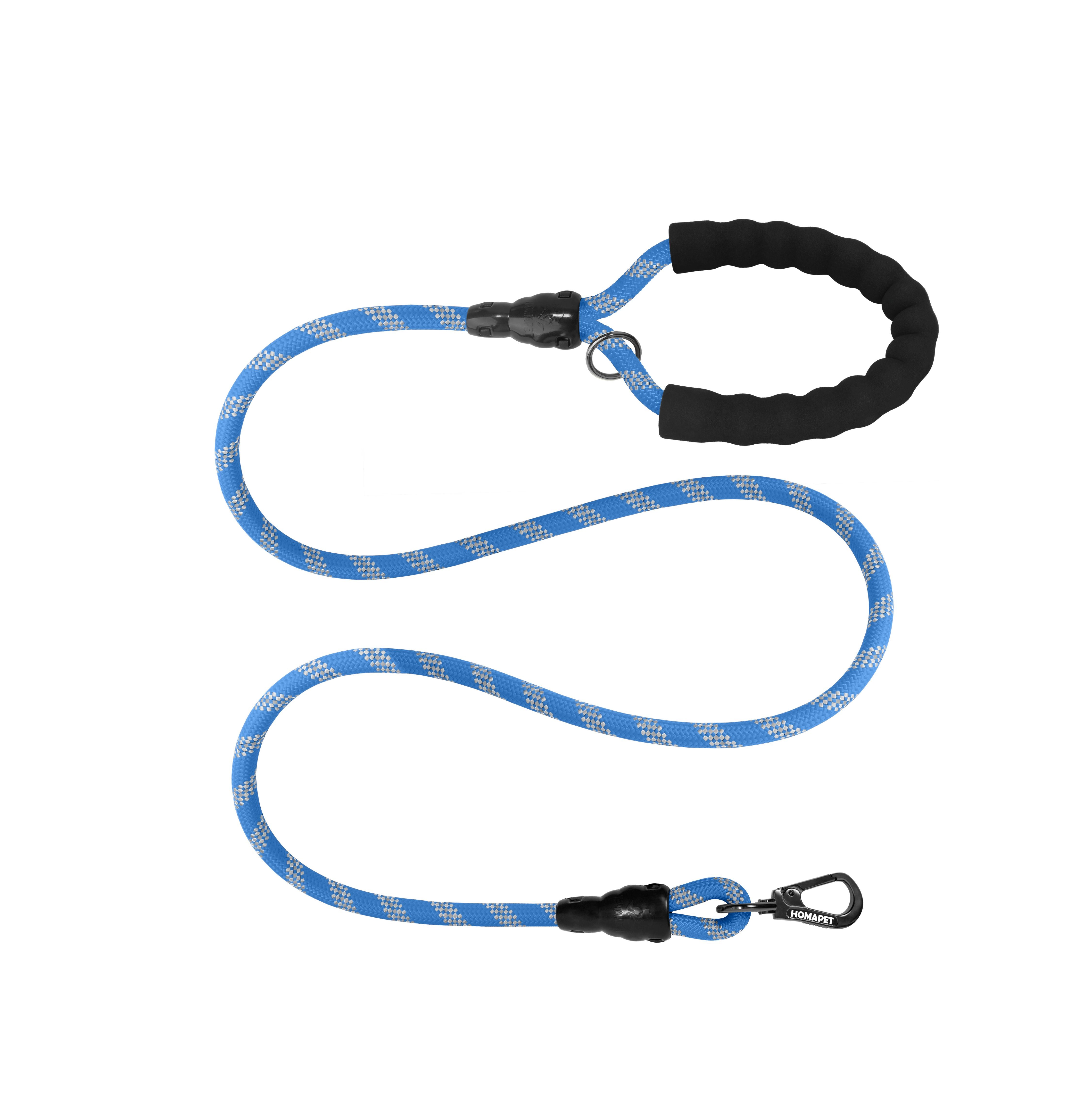 Royal Blue - Grey Braided Polyester Reflective Dog Rope