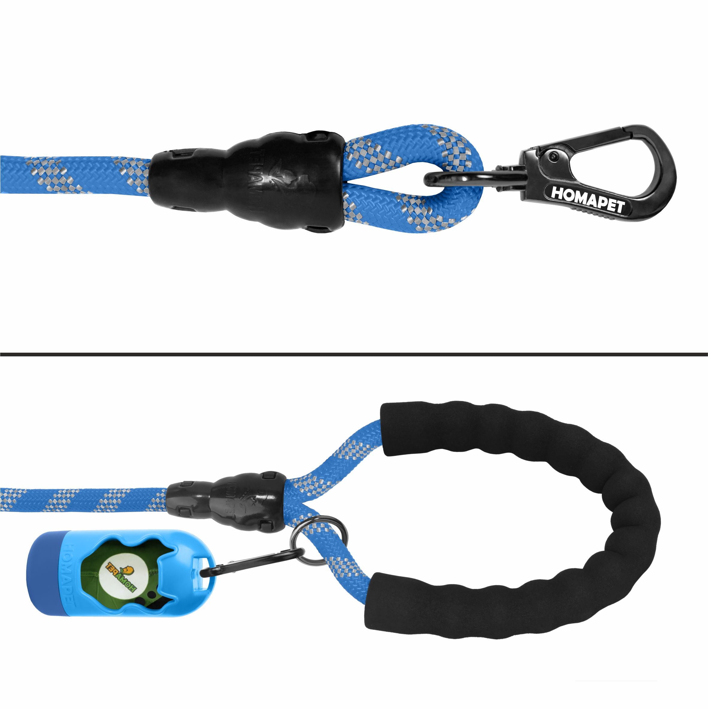 Royal Blue - Grey Braided Polyester Reflective Dog Rope