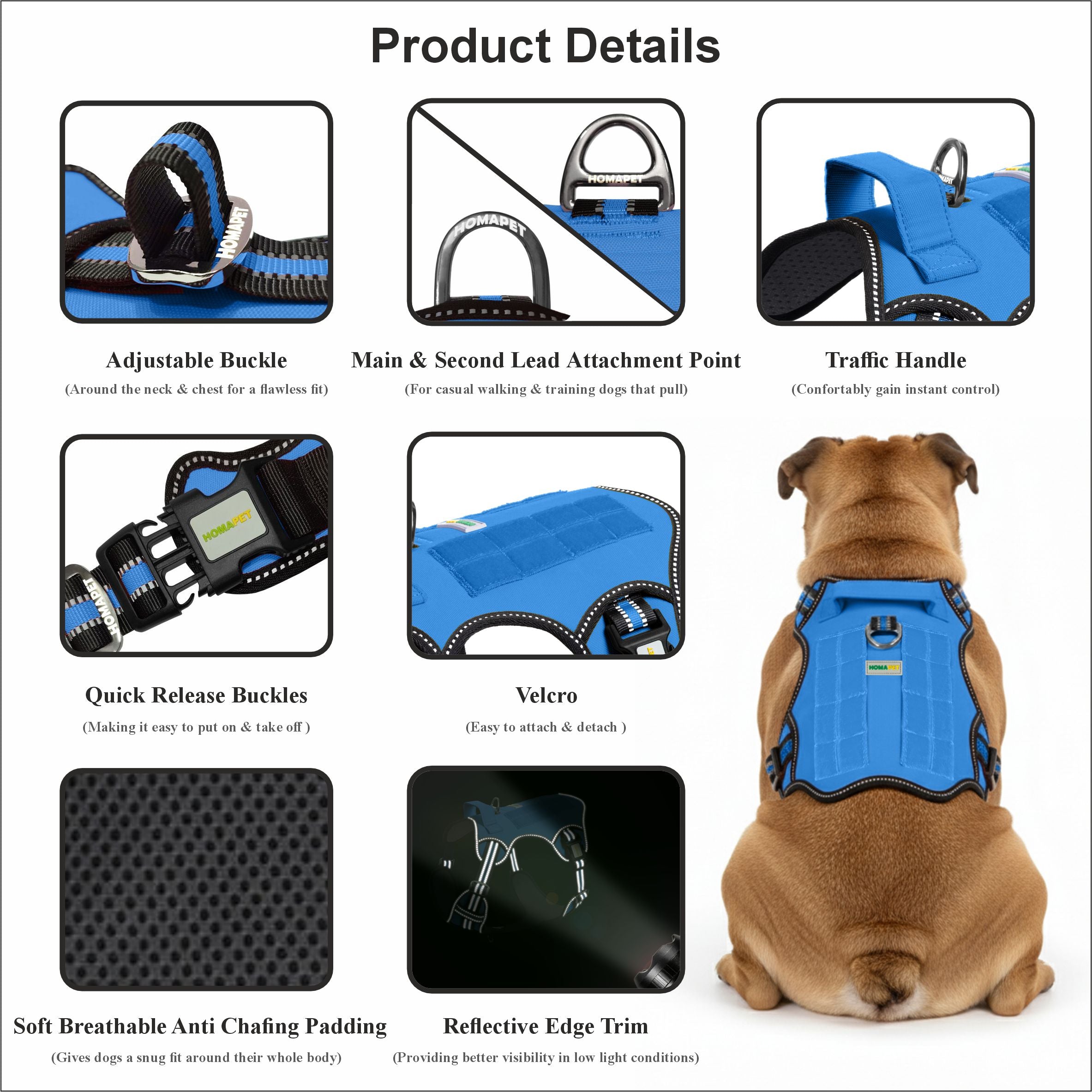 Royal Blue Tactical Dog Harness
