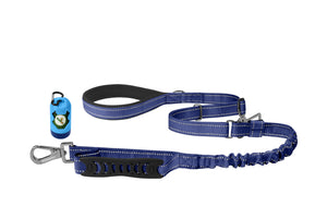 Sodalite Blue Nylon Adjustable Bungee Dog Leash