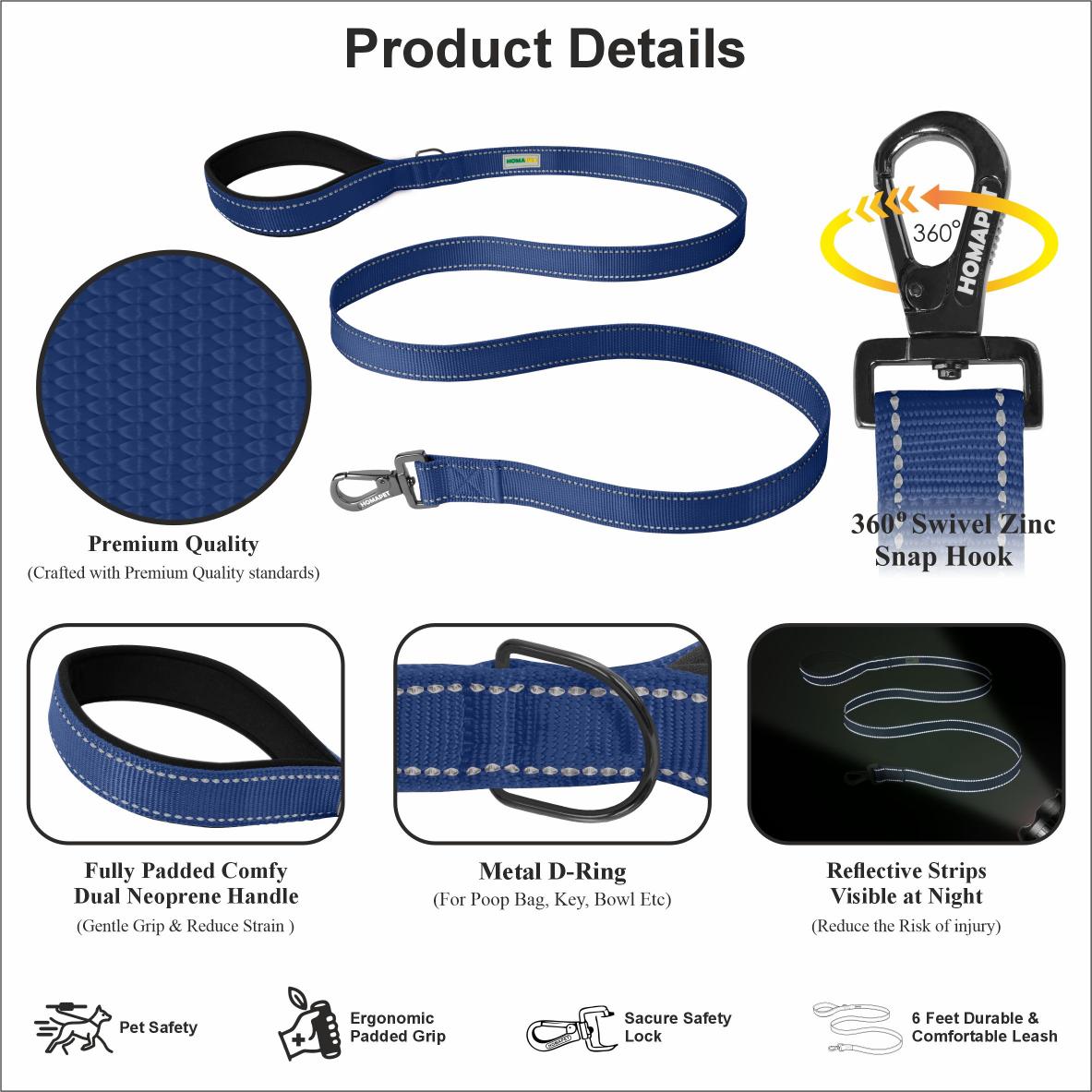 Sodalite Blue Nylon Dog Leash
